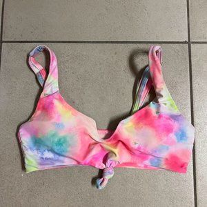 U-neck, knot-tie-hem bikini top size S / M
